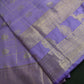 Kanch Light Weight Semi Silk Lavender Purple Checked Saree - 