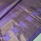 Kanch Light Weight Semi Silk Lavender Purple Checked Saree - 