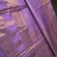 Kanch Light Weight Semi Silk Lavender Purple Checked Saree - 