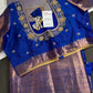 Kanch Light Weight Semi Silk Blue Checked Saree - 