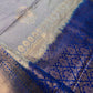Kanch Light Weight Semi Silk Blue Checked Saree - 
