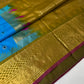 Pure Gadwal Blue Green Pattu Silk Saree - 
