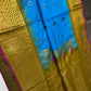 Pure Gadwal Blue Green Pattu Silk Saree - 