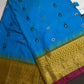 Pure Gadwal Blue Green Pattu Silk Saree - 