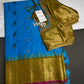 Pure Gadwal Blue Green Pattu Silk Saree - 