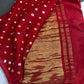 Bandhani Bhandej Red Gaji Silk Saree - 