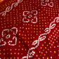 Bandhani Bhandej Red Gaji Silk Saree - 