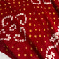Bandhani Bhandej Red Gaji Silk Saree - 