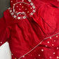 Bandhani Bhandej Red Gaji Silk Saree - 
