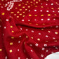 Bandhani Bhandej Red Gaji Silk Saree - 