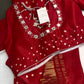 Bandhani Bhandej Red Gaji Silk Saree - 