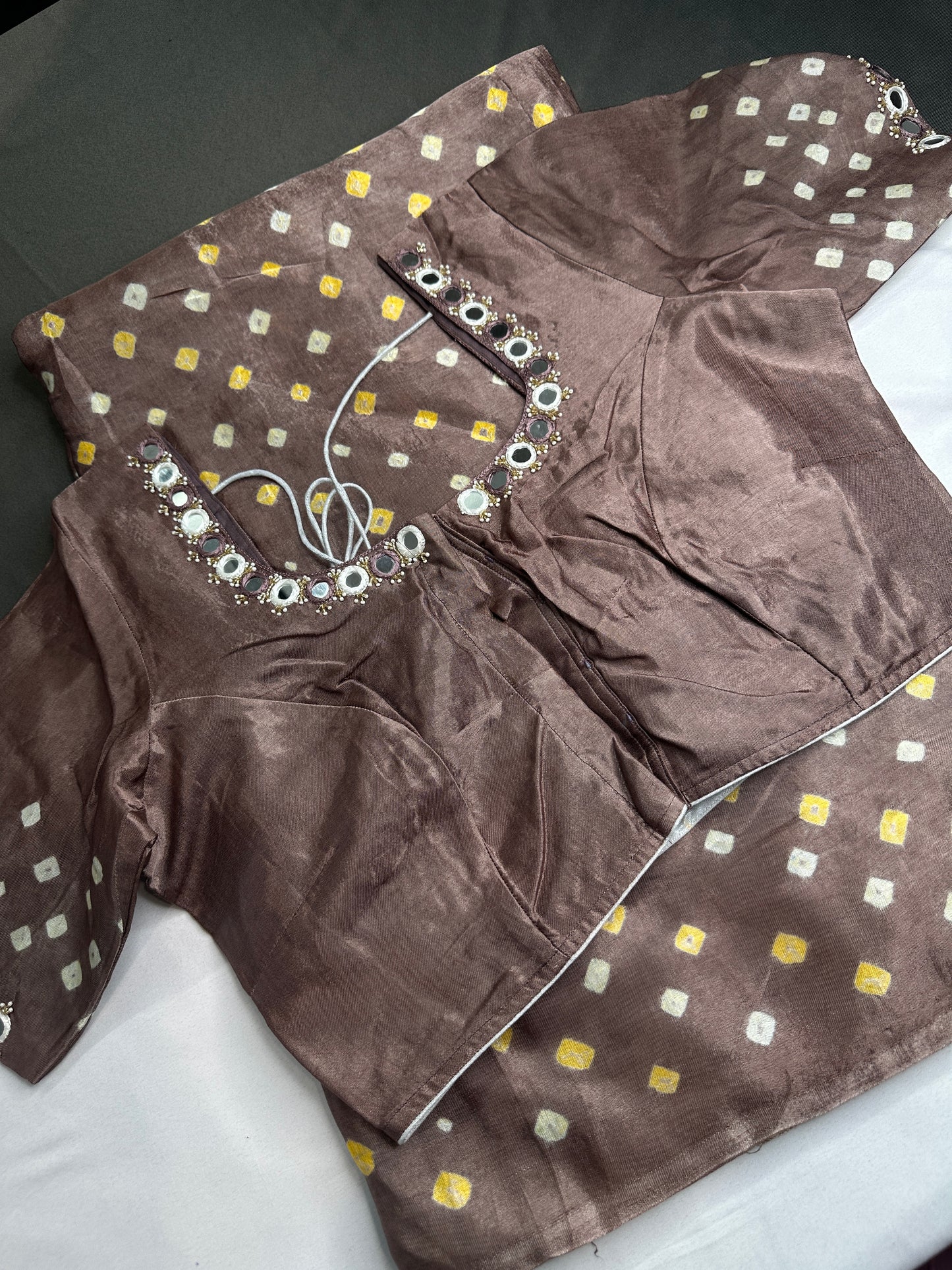 Bandhani Bhandej Brown Modal Gaji Silk Saree - 