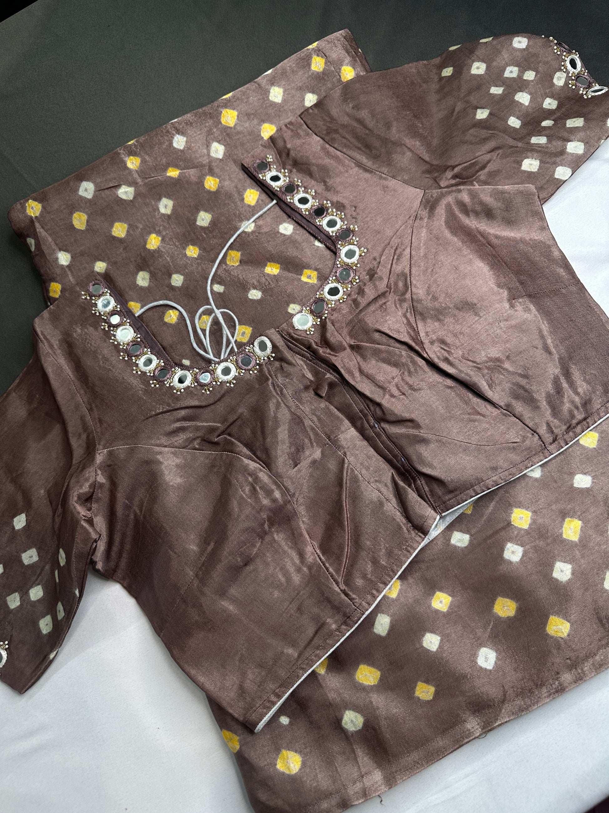 Bandhani Bhandej Brown Modal Gaji Silk Saree - 