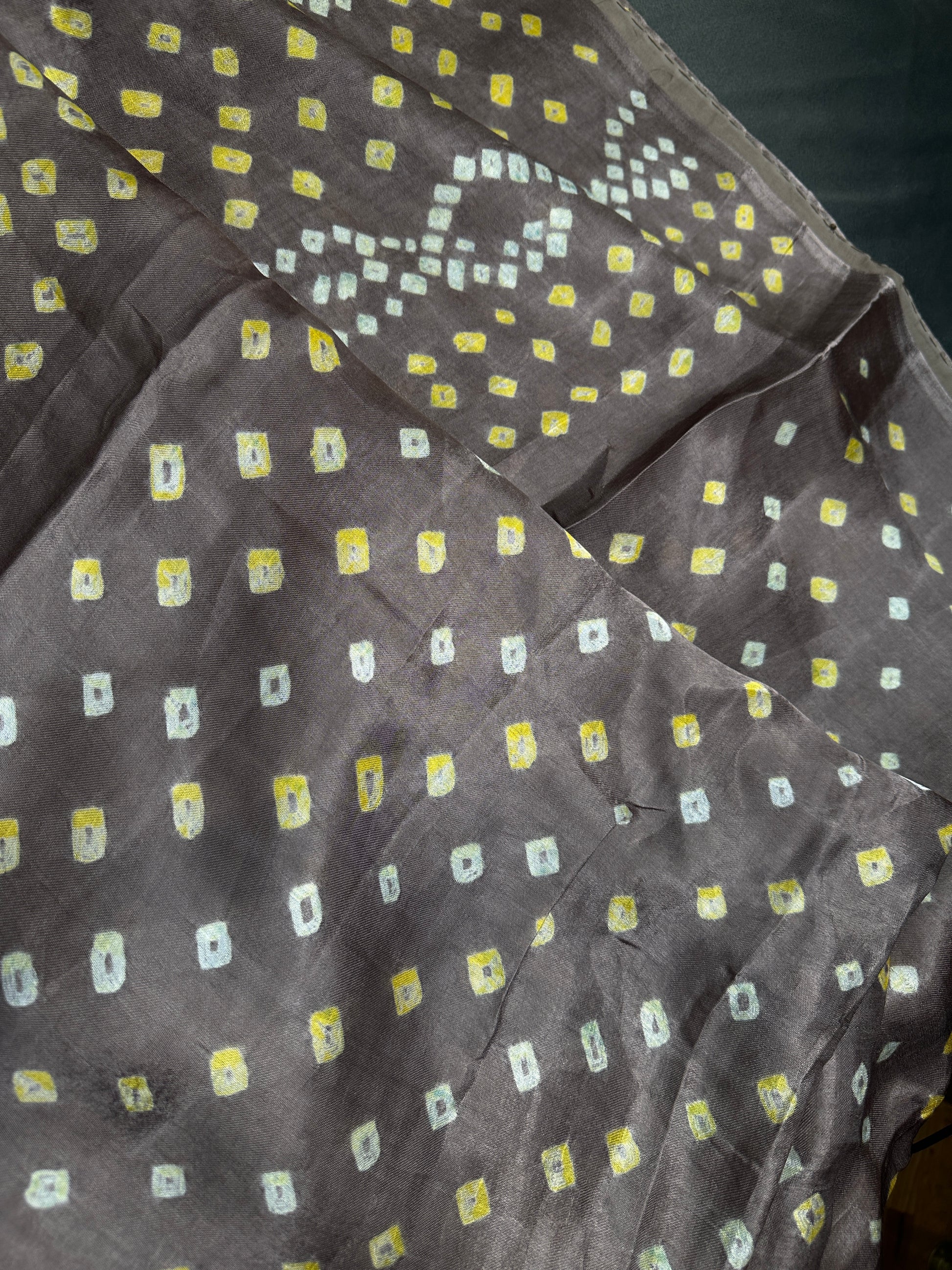 Bandhani Bhandej Brown Modal Gaji Silk Saree - 