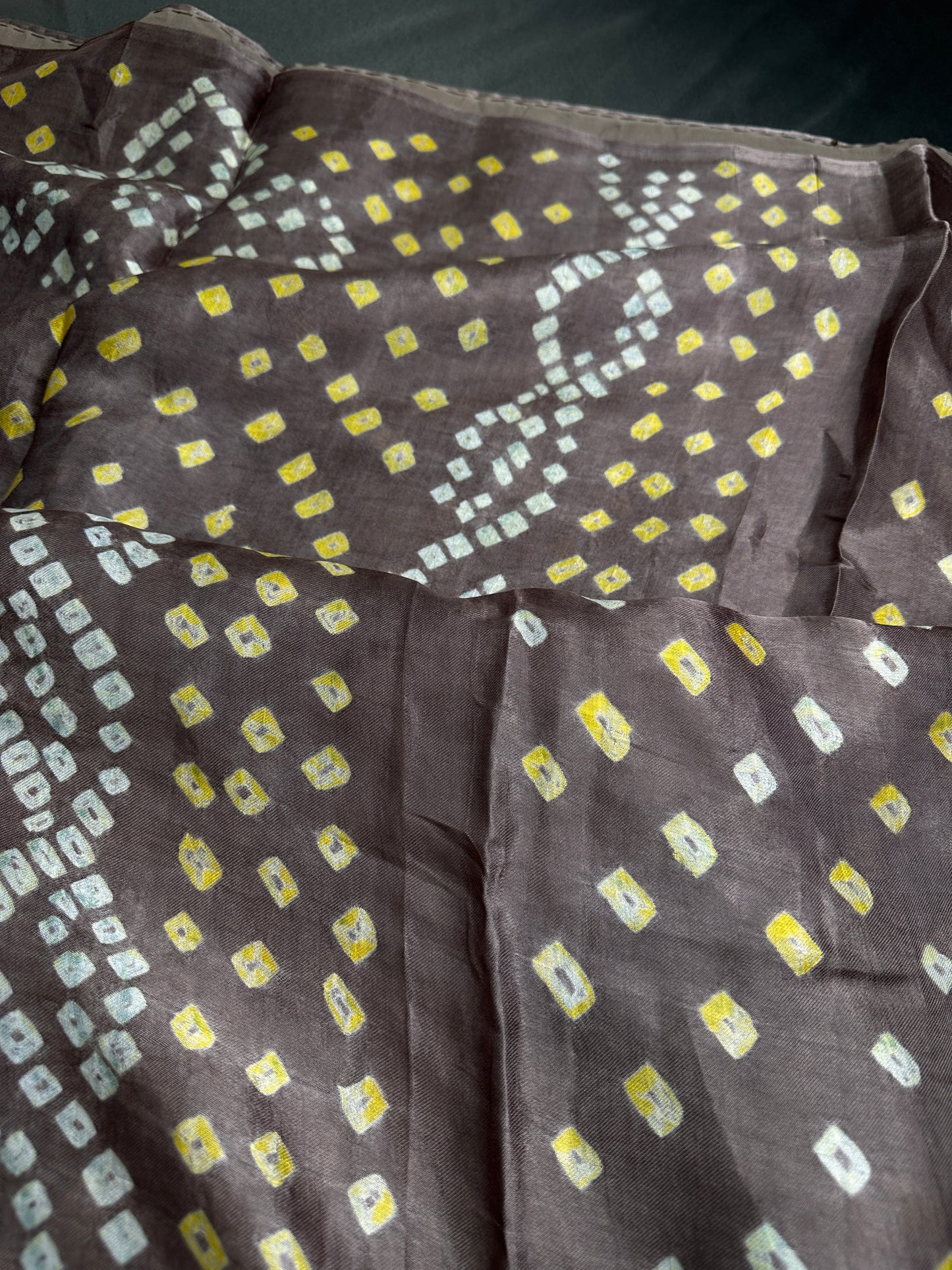 Bandhani Bhandej Brown Modal Gaji Silk Saree - 