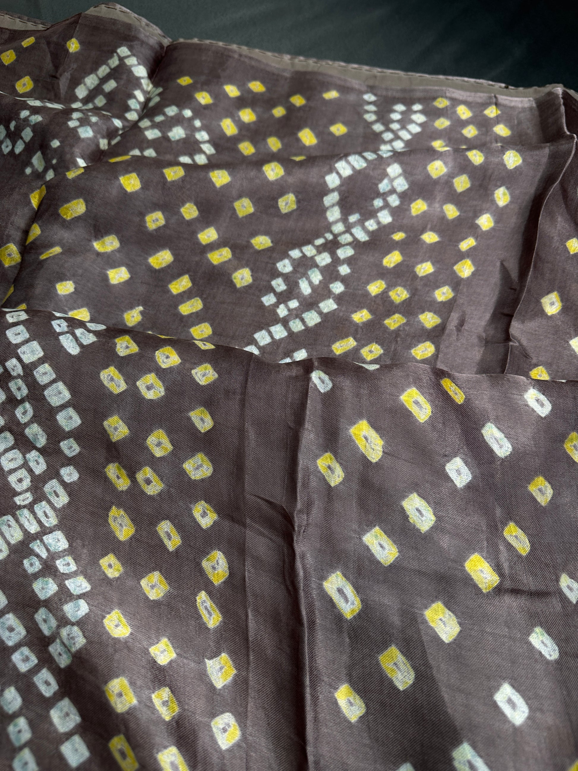 Bandhani Bhandej Brown Modal Gaji Silk Saree - 