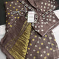 Bandhani Bhandej Brown Modal Gaji Silk Saree - 