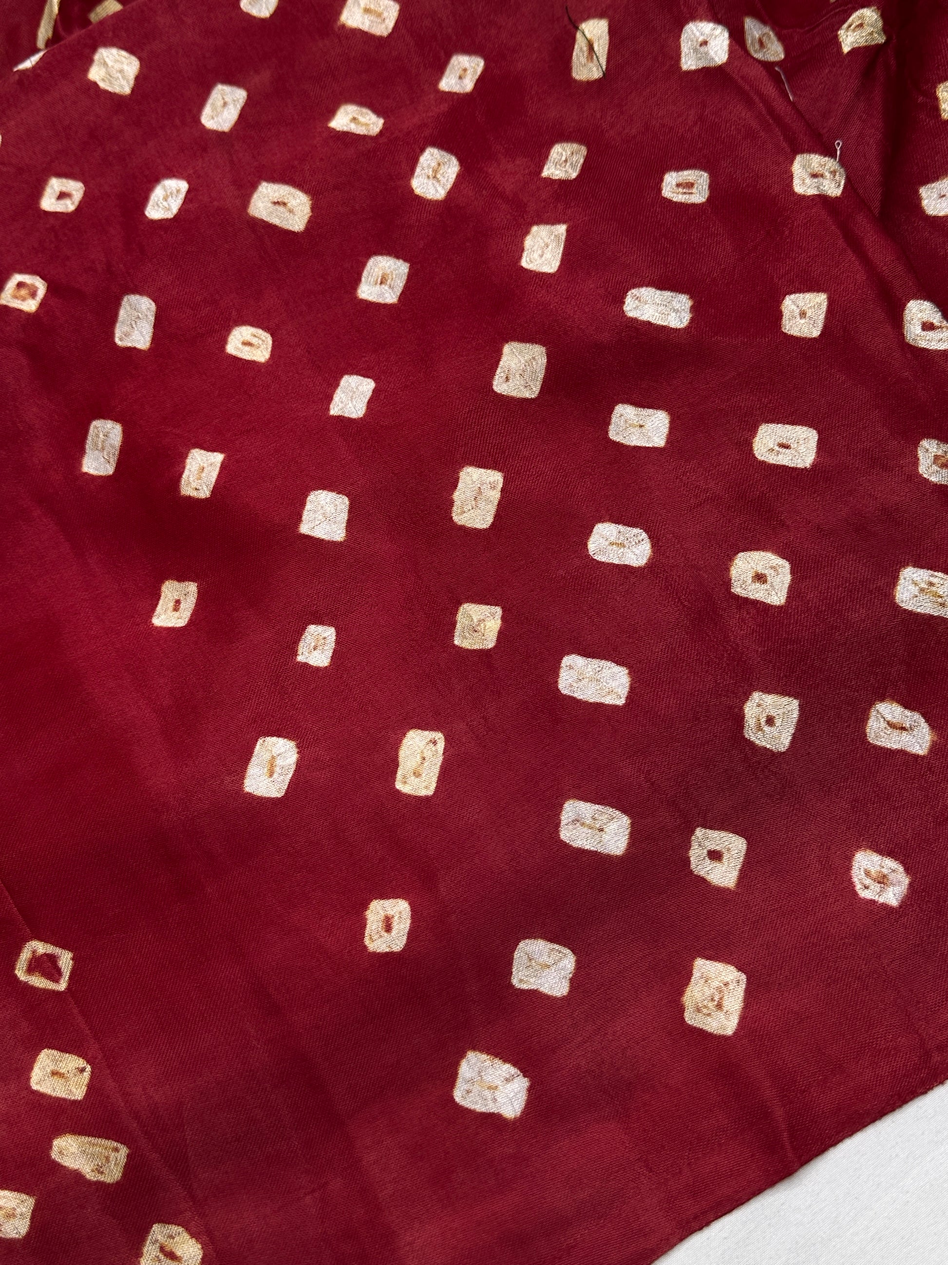 Bandhani Bhandej Red Modal Silk Saree - 