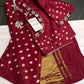 Bandhani Bhandej Red Modal Silk Saree - 