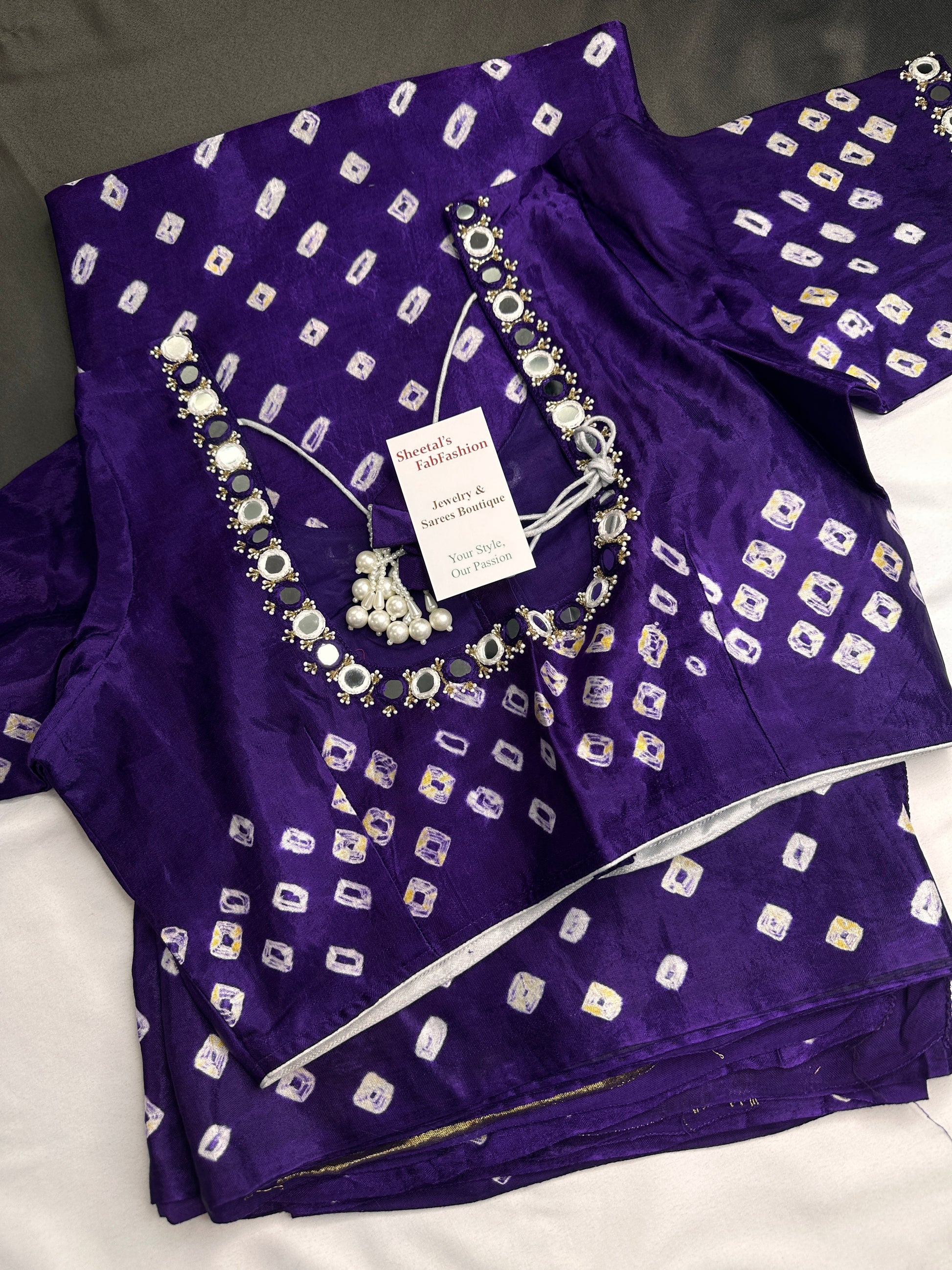 Bandhani Bhandej Purple Modal Silk Saree - 