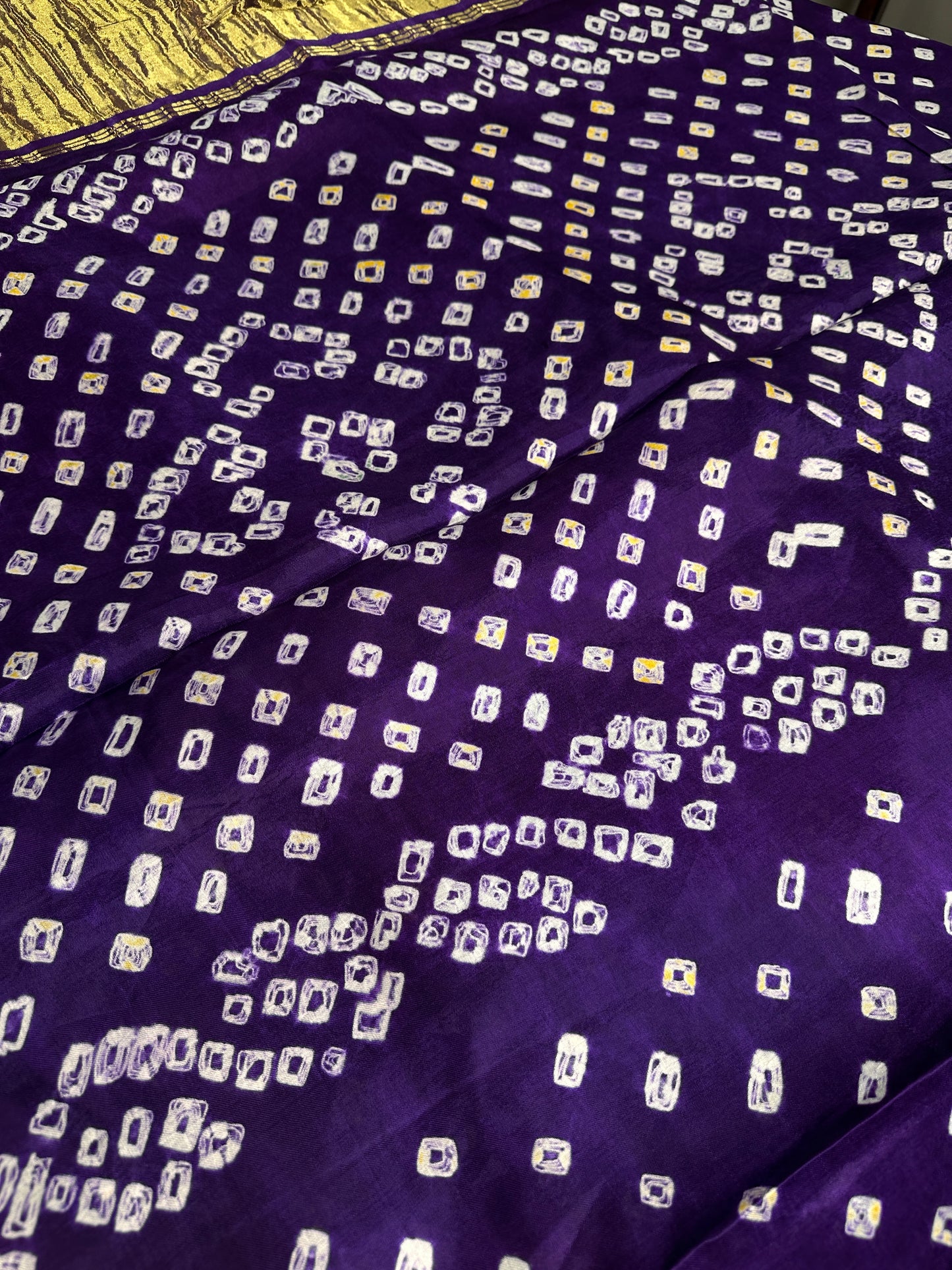 Bandhani Bhandej Purple Modal Silk Saree - 