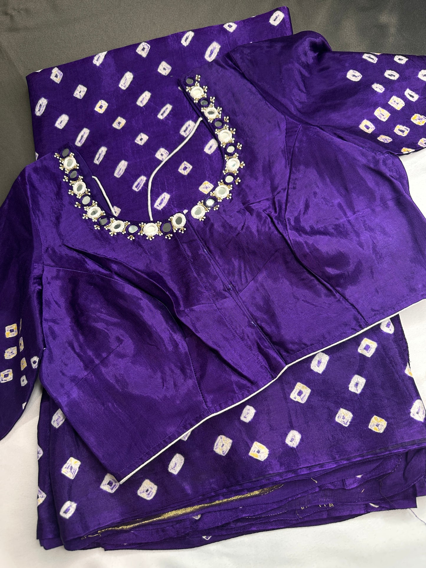 Bandhani Bhandej Purple Modal Silk Saree - 