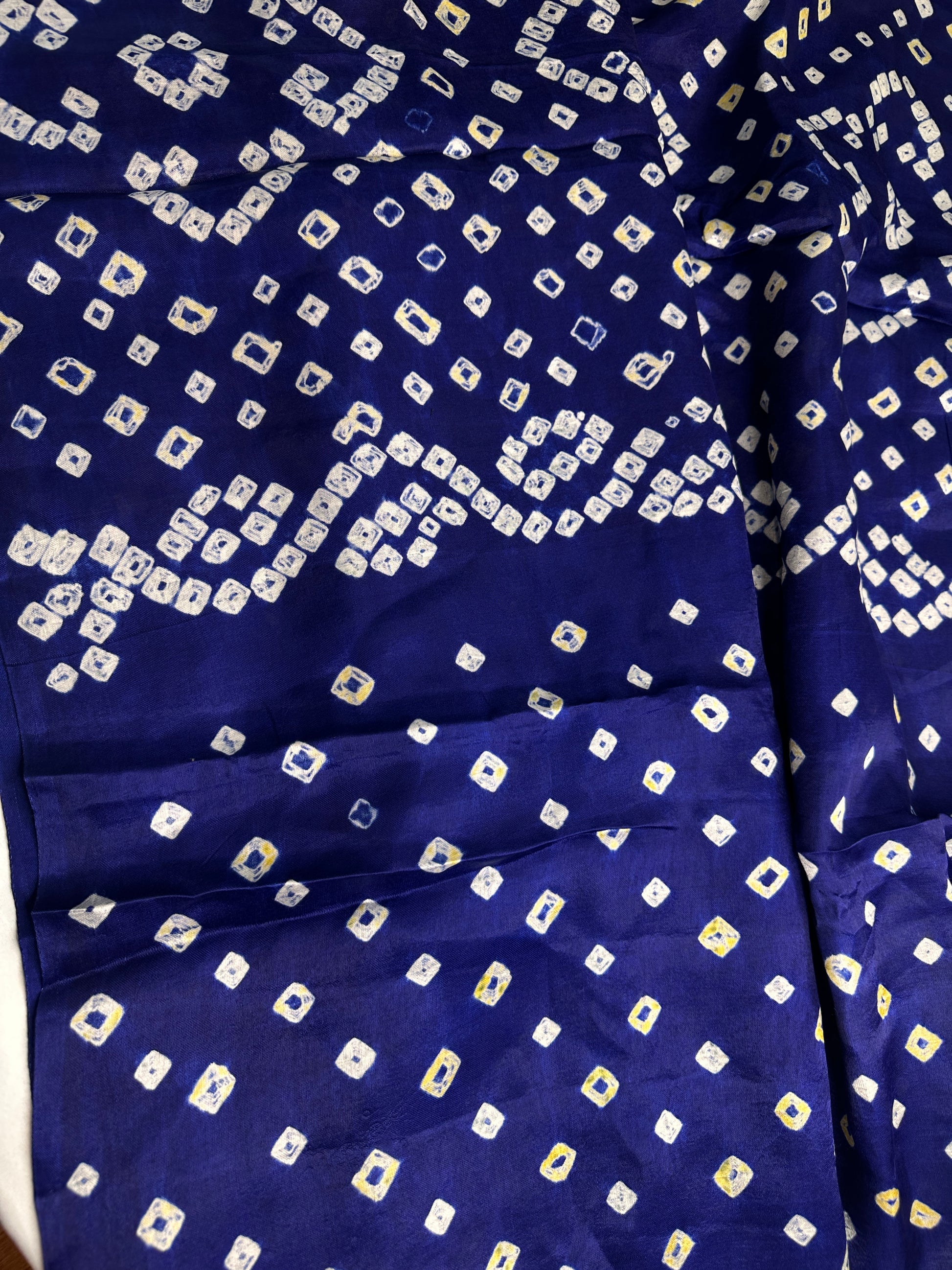 Bandhani Bhandej Blue Modal Silk Saree - 