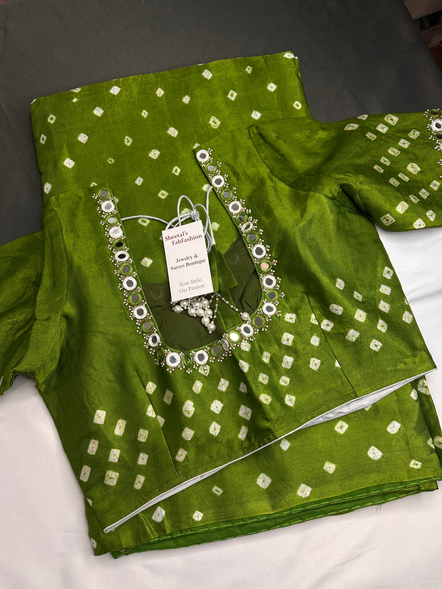 Bandhani Bhandej Green Modal Silk Saree - 