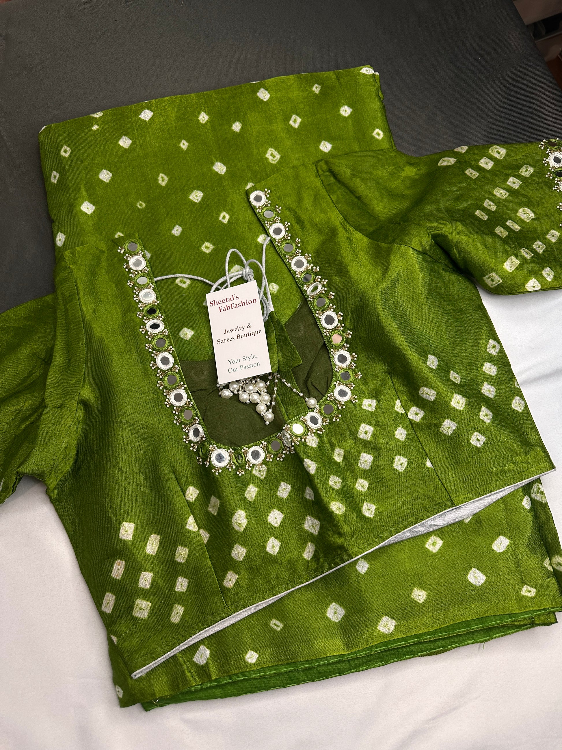Bandhani Bhandej Green Modal Silk Saree - 