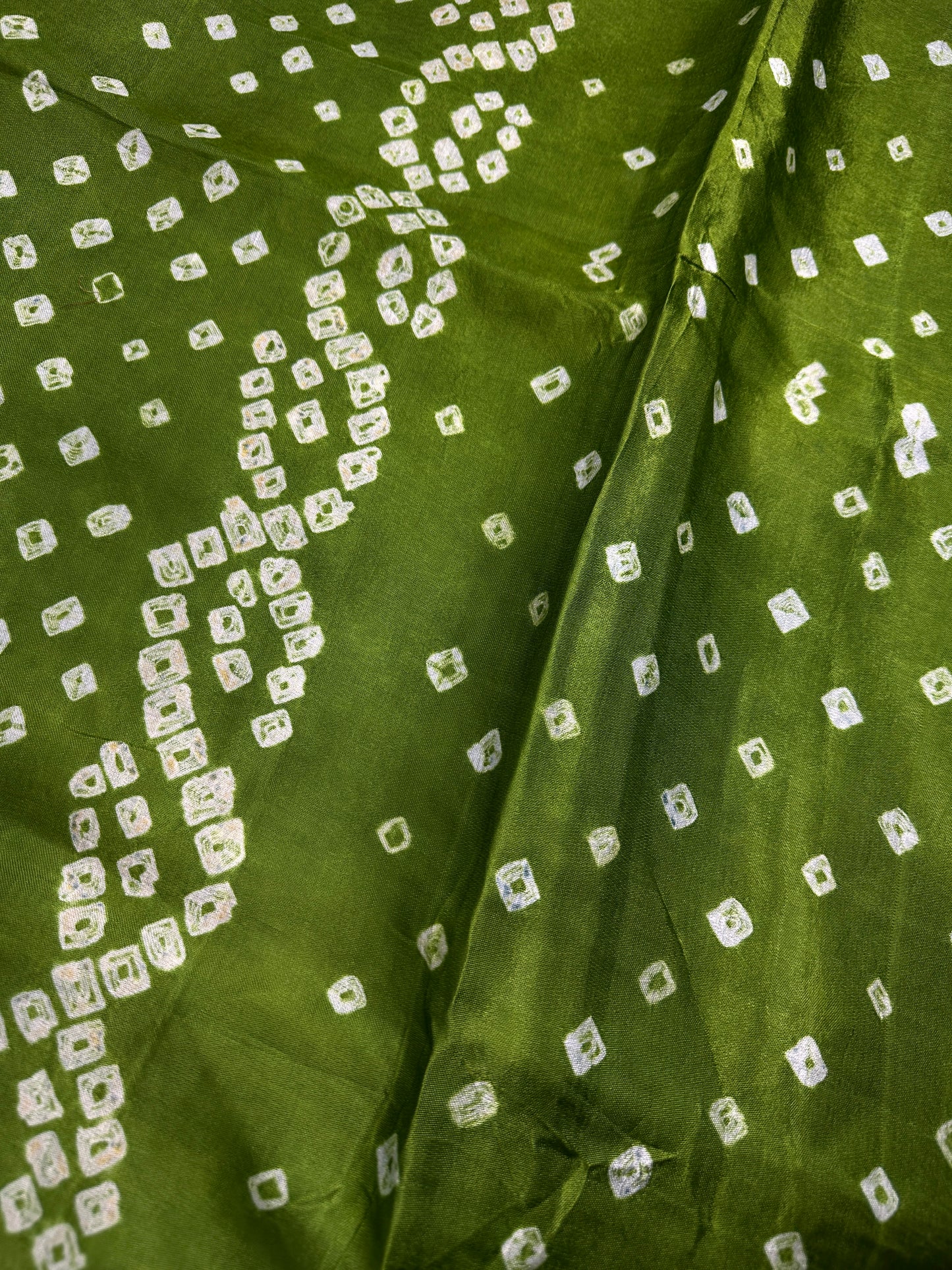 Bandhani Bhandej Green Modal Silk Saree - 