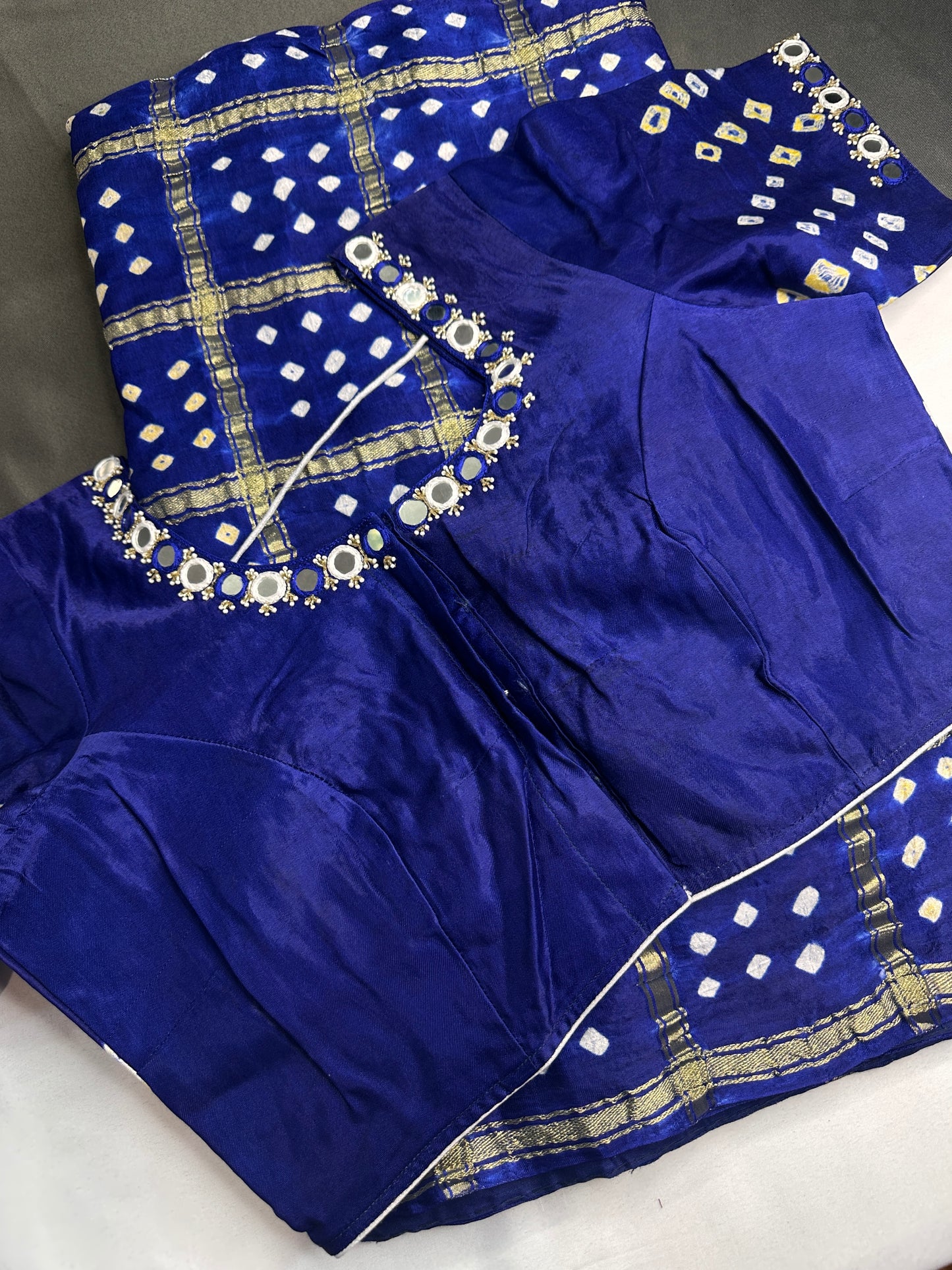 Bandhani Bhandej Blue Gharchola Modal Silk Saree - 