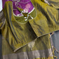 Purple Green Light Weight Kanchi Soft Silk  Saree - 
