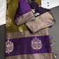 Green Purple Light Weight Kanchi Soft Silk  Saree - 