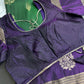 Green Purple Light Weight Kanchi Soft Silk  Saree - 