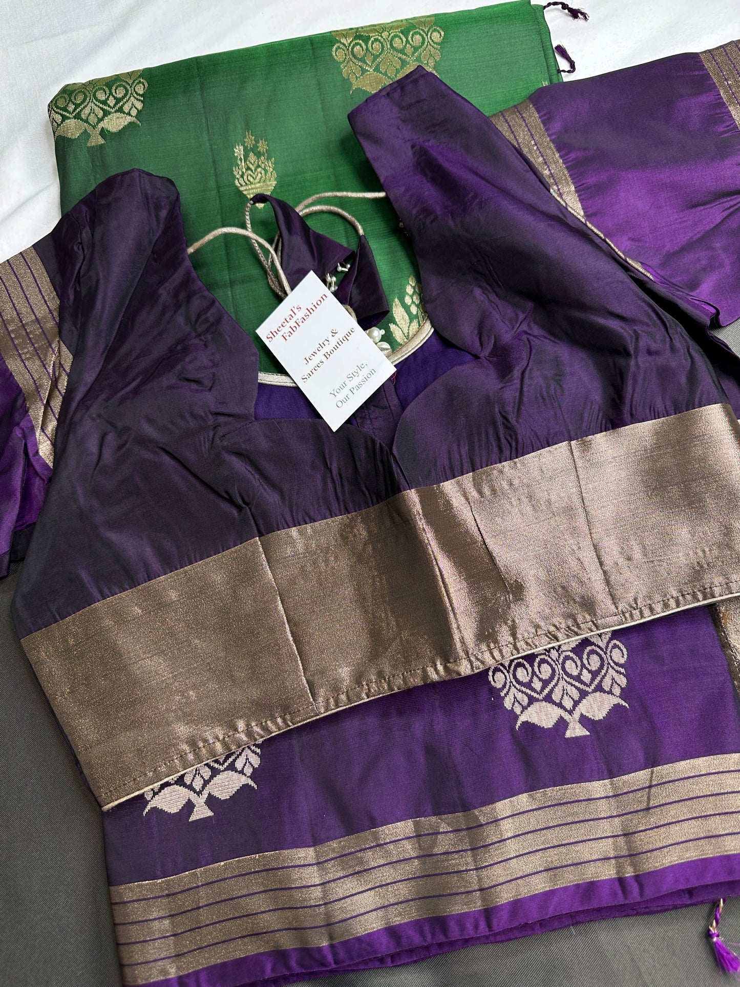 Green Purple Light Weight Kanchi Soft Silk  Saree - 