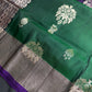 Green Purple Light Weight Kanchi Soft Silk  Saree - 
