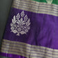 Green Purple Light Weight Kanchi Soft Silk  Saree - 