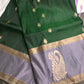 Green Grey Light Weight Kanchi Soft Silk  Saree - 