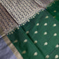 Green Grey Light Weight Kanchi Soft Silk  Saree - 