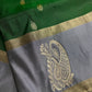 Green Grey Light Weight Kanchi Soft Silk  Saree - 