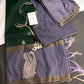 Green Grey Light Weight Kanchi Soft Silk  Saree - 