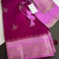 Magenta Pink Raw Mango Light Weight Silk Saree - 