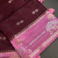 Maroon Pink Raw Mango Light Weight Silk Saree - 