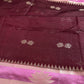 Maroon Pink Raw Mango Light Weight Silk Saree - 