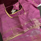 Maroon Pink Raw Mango Light Weight Silk Saree - 