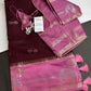 Maroon Pink Raw Mango Light Weight Silk Saree - 