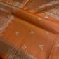 Kanch Light Weight Semi Silk Orange Checked Saree - 