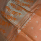 Kanch Light Weight Semi Silk Orange Checked Saree - 