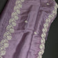 Designer Tissue Organza Purple Lavender Saree with Pearl Embroidery - 