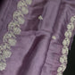 Designer Tissue Organza Purple Lavender Saree with Pearl Embroidery - 